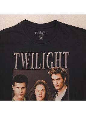 Twilight Movie Short Sleeve Casual Crew Neck Graphic T Shirt Mens Size L Black